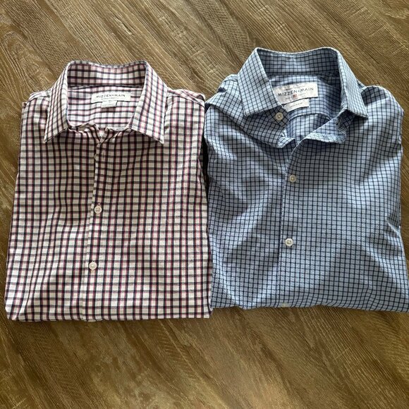 2 MIZZEN + MAIN LONG SLEEVE BUTTON DOWN SHIRTS - Picture 1 of 6